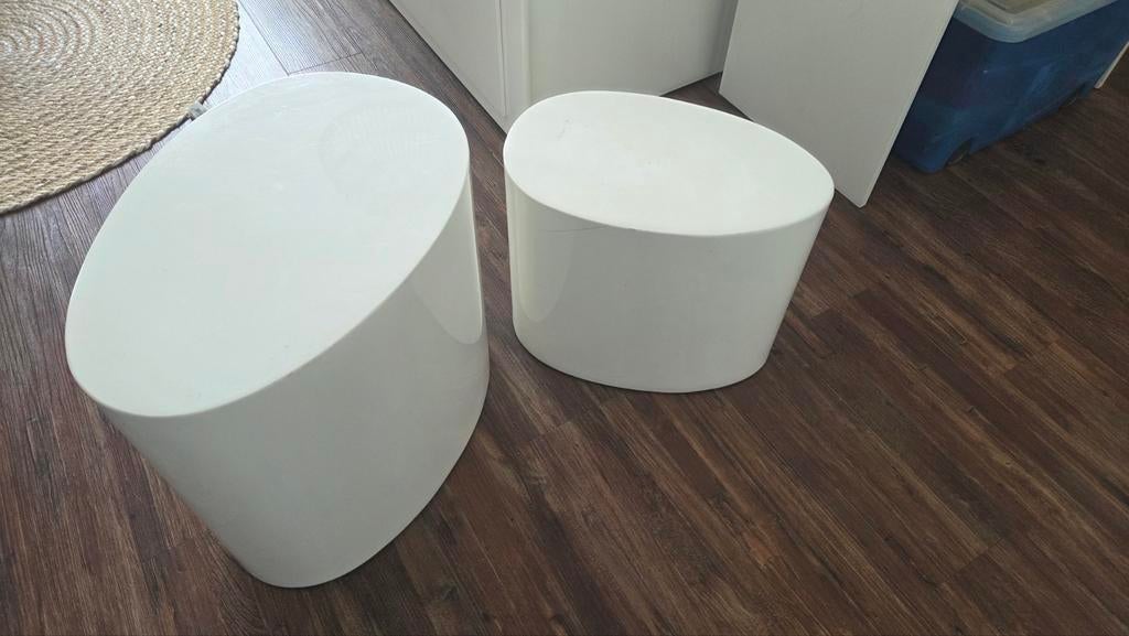 Design eivormige bijzettafels, Ophalen, Gebruikt, Rechthoekig, 45 tot 60 cm