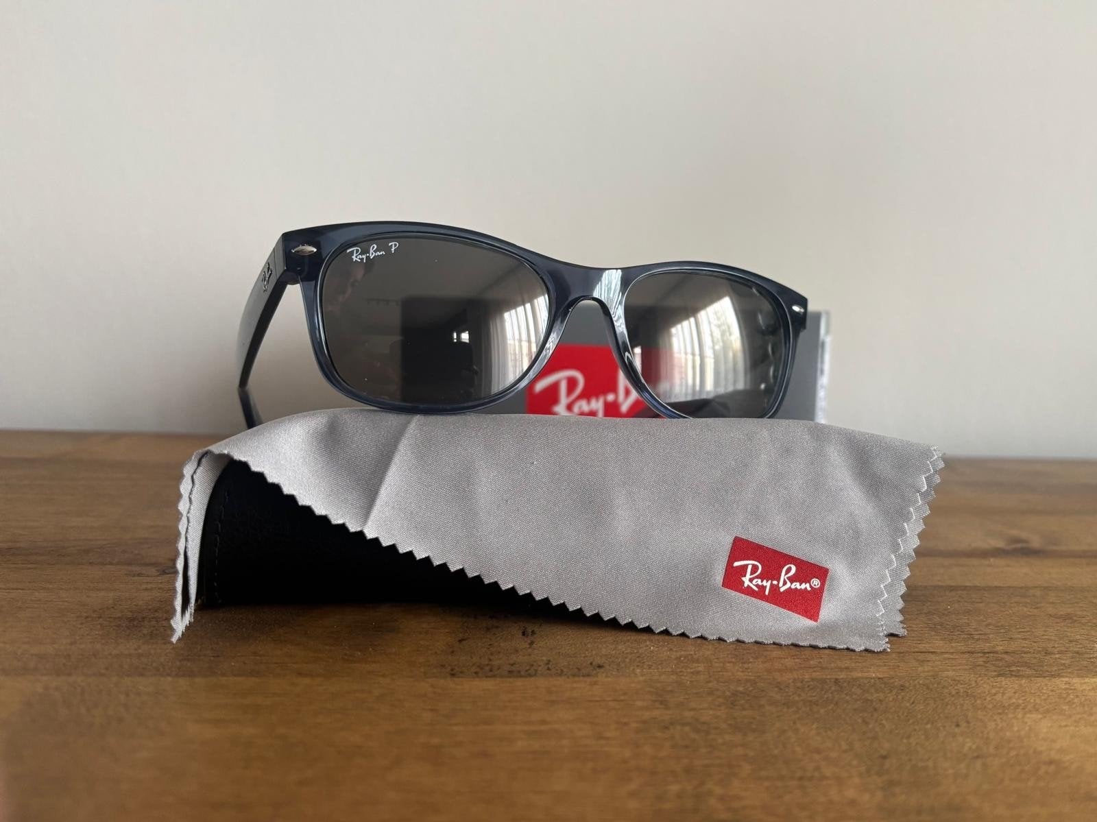 Ray-Ban New Wayfarer Zonnebril RB2132 Transparent Dark Blue, Ophalen of Verzenden