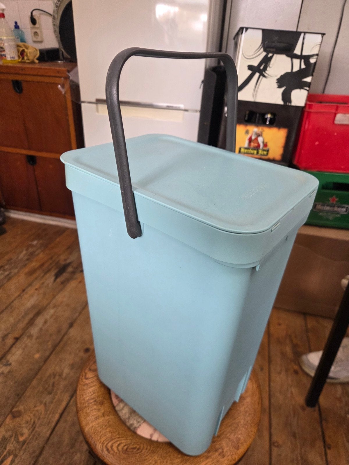 Brabantia Sort & Go afvalemmer - Mintgroen, Gebruikt, Overige typen, Ophalen of Verzenden, Rechthoekig