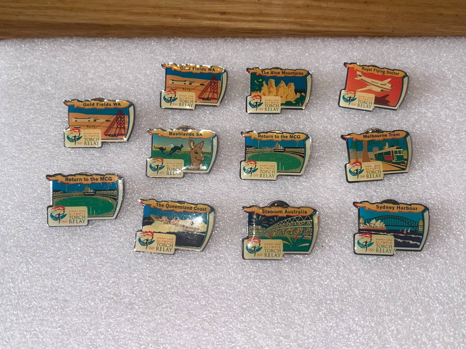 Sydney 2000 Olympische fakkeltocht pins (set van 11), Verzamelen, Ophalen of Verzenden, Gebruikt, Stad of Land, Speldje of Pin