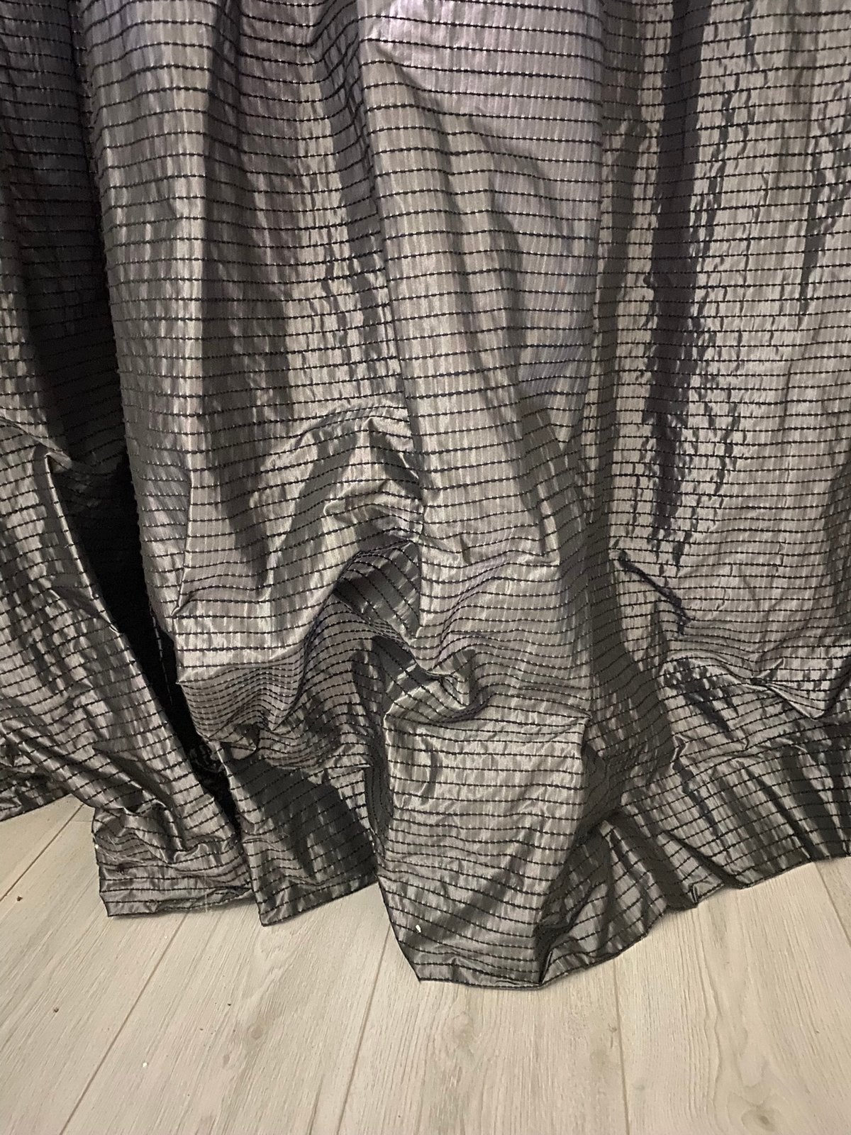 Gordijnen Zilver / Zwart 2x 2,73 m breed en 2,65 m lang, Gebruikt, Zwart, Hema, Ophalen of Verzenden