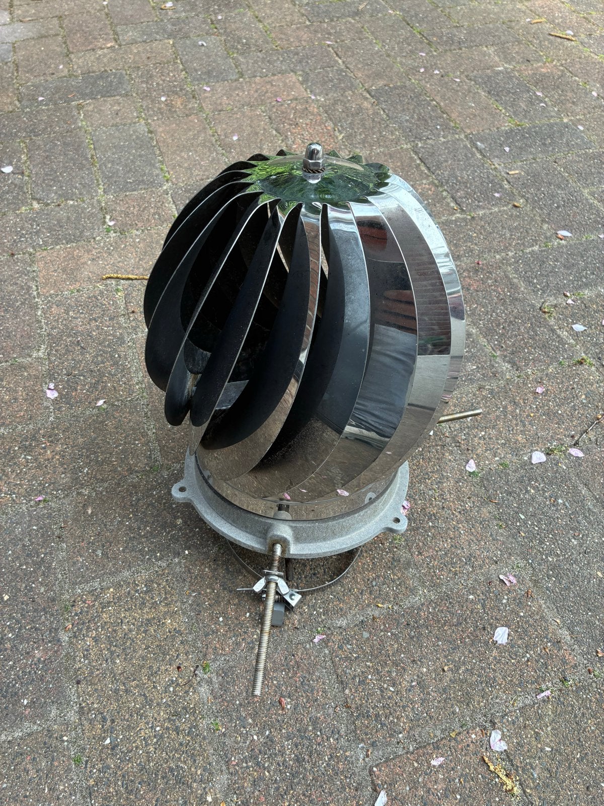 RVS schoorsteenkap windgedreven ventilator, Ophalen, Gebruikt, Ventilator