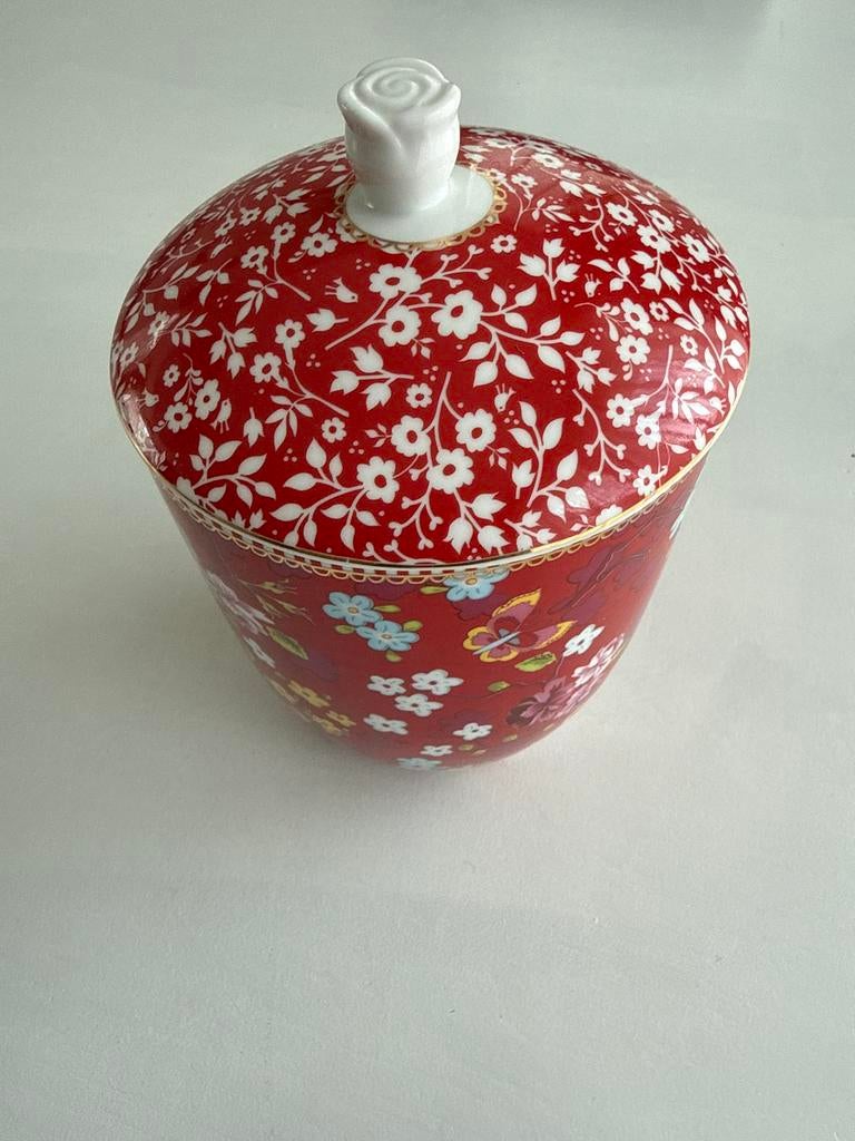 Pip Studio pot bloemen en vlinders rood, Ophalen, Zo goed als nieuw, Overige vormen, Porselein of Keramiek