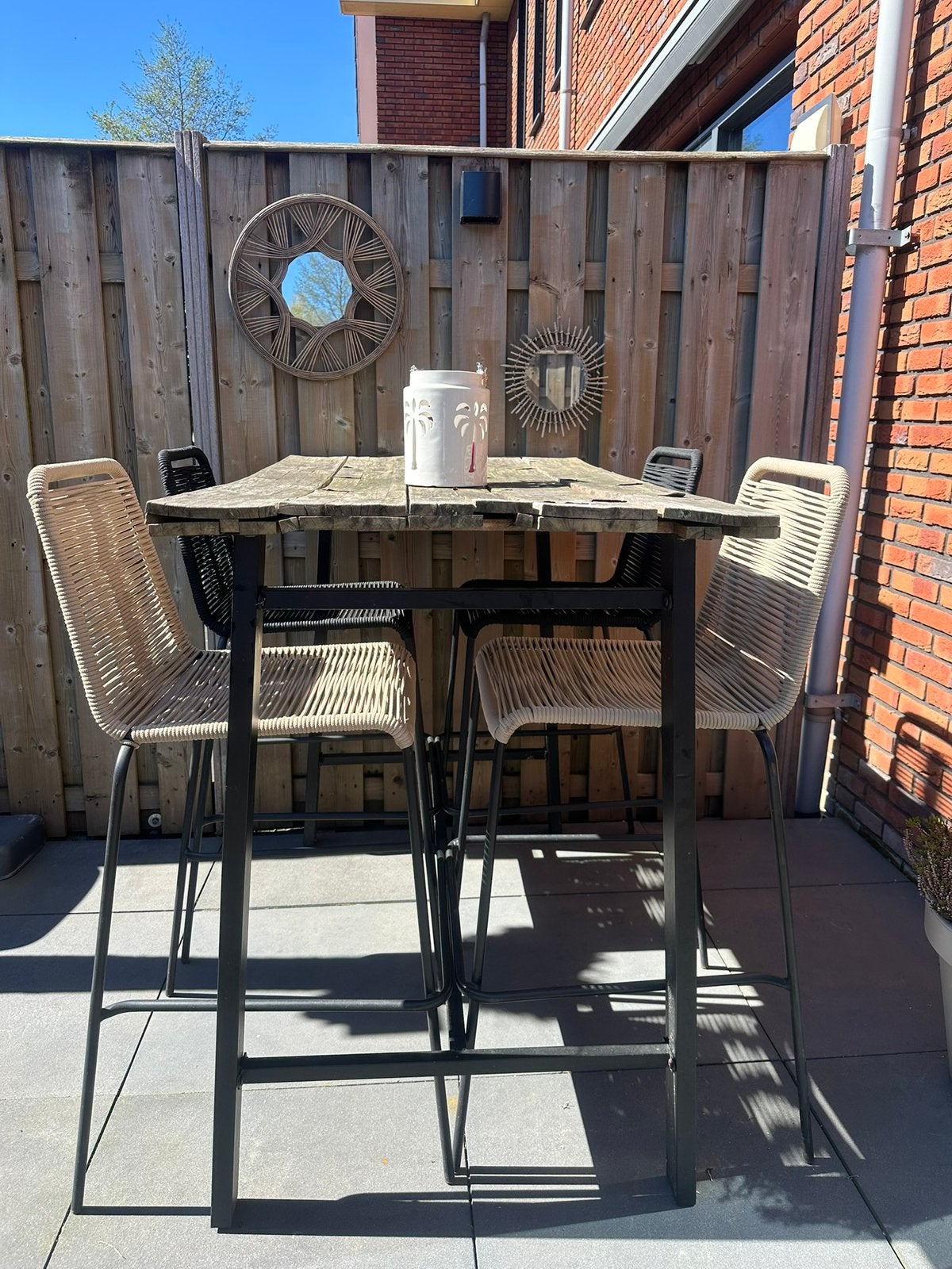 Tuintafel / bartafel excl stoelen, Ophalen, Gebruikt, Hout