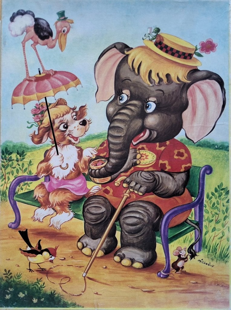 Vintage Tom Tas puzzel. 35 st. van Hout. Compleet., Ophalen of Verzenden, Minder dan 500 stukjes, Gebruikt, Legpuzzel