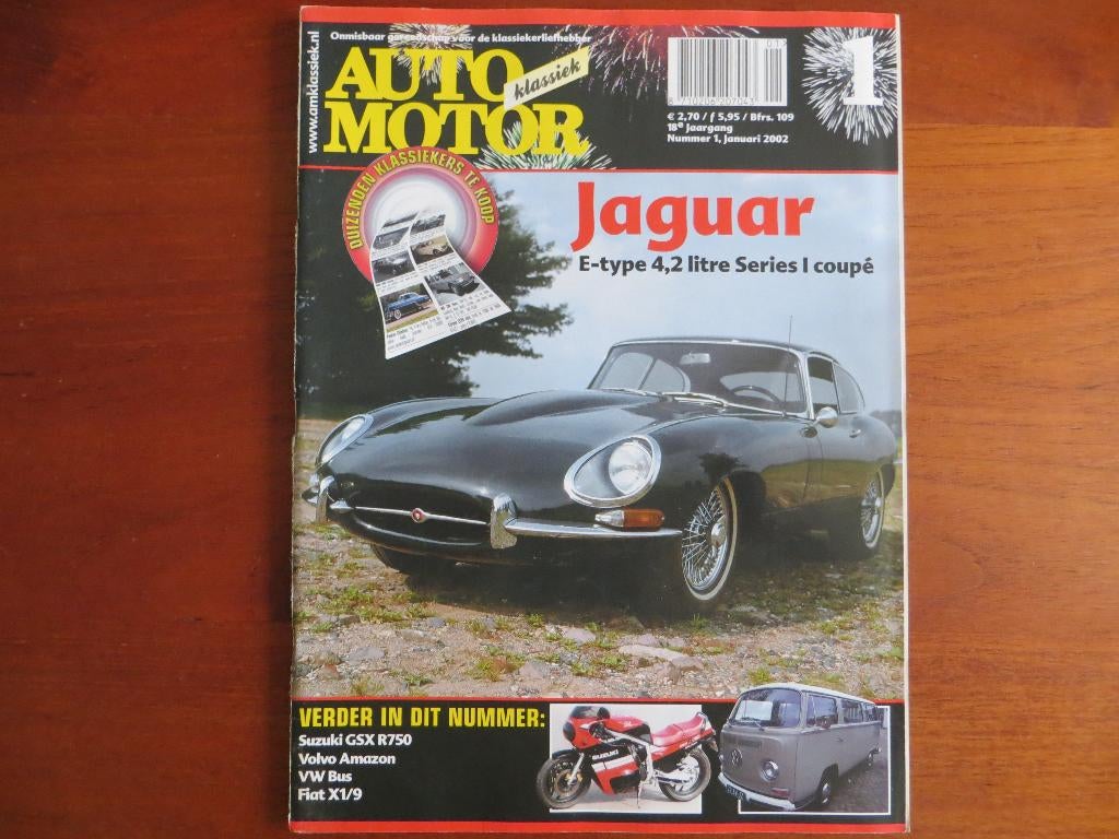 Auto Motor Klassiek 1 2002 E-type Series 1, VW Bus, X1/9, Ophalen of Verzenden, Nieuw, Volkswagen