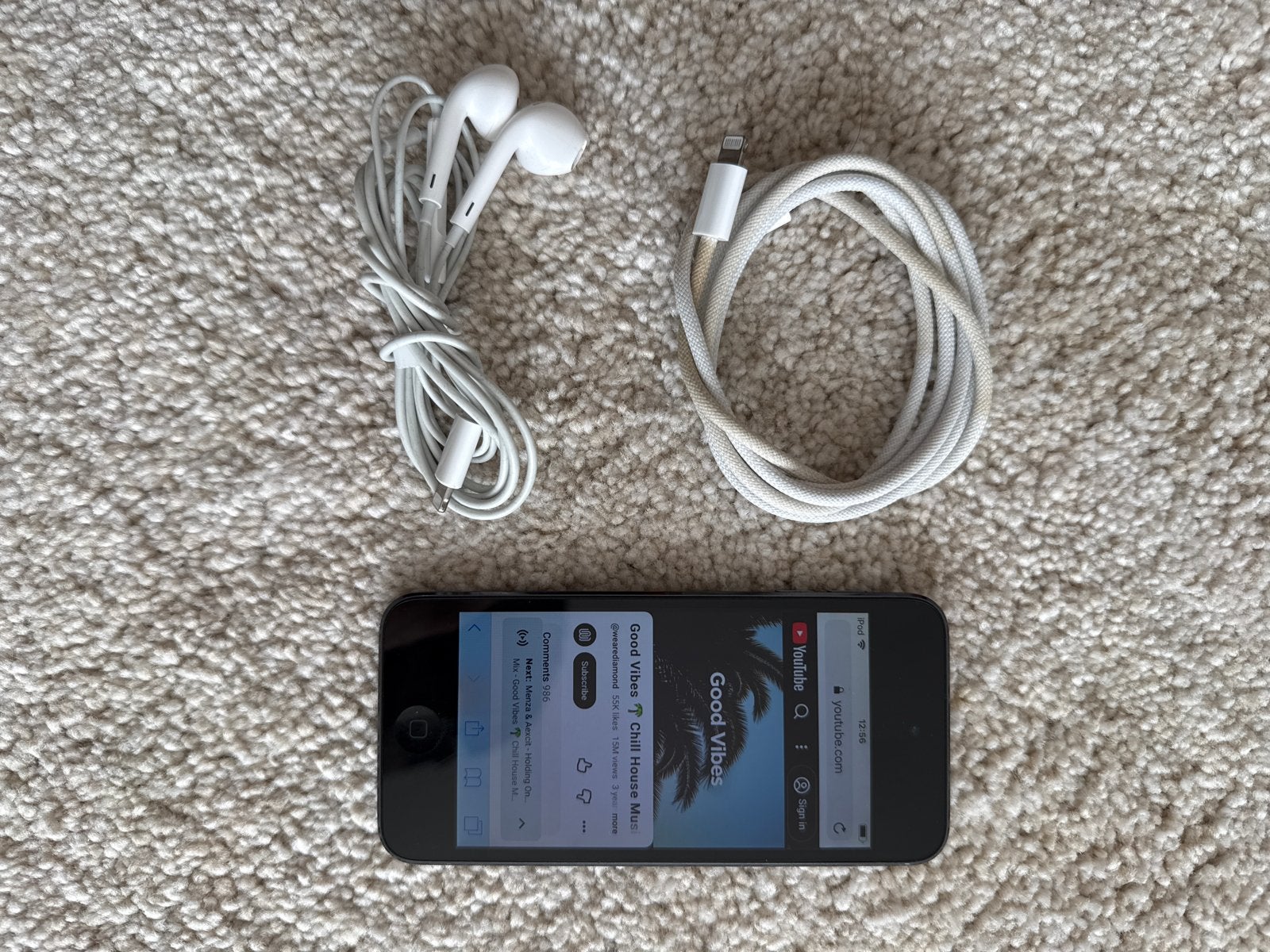 Apple iPod Touch 6e generatie 16GB Zwart met accessoires, Gebruikt, Touch, Zwart, Ophalen of Verzenden
