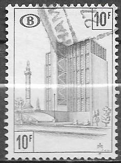 BELGIË 10 Fr. Spoorwegzegel - Station Brussel-Congres 1968, Verzenden, Gestempeld, Treinen