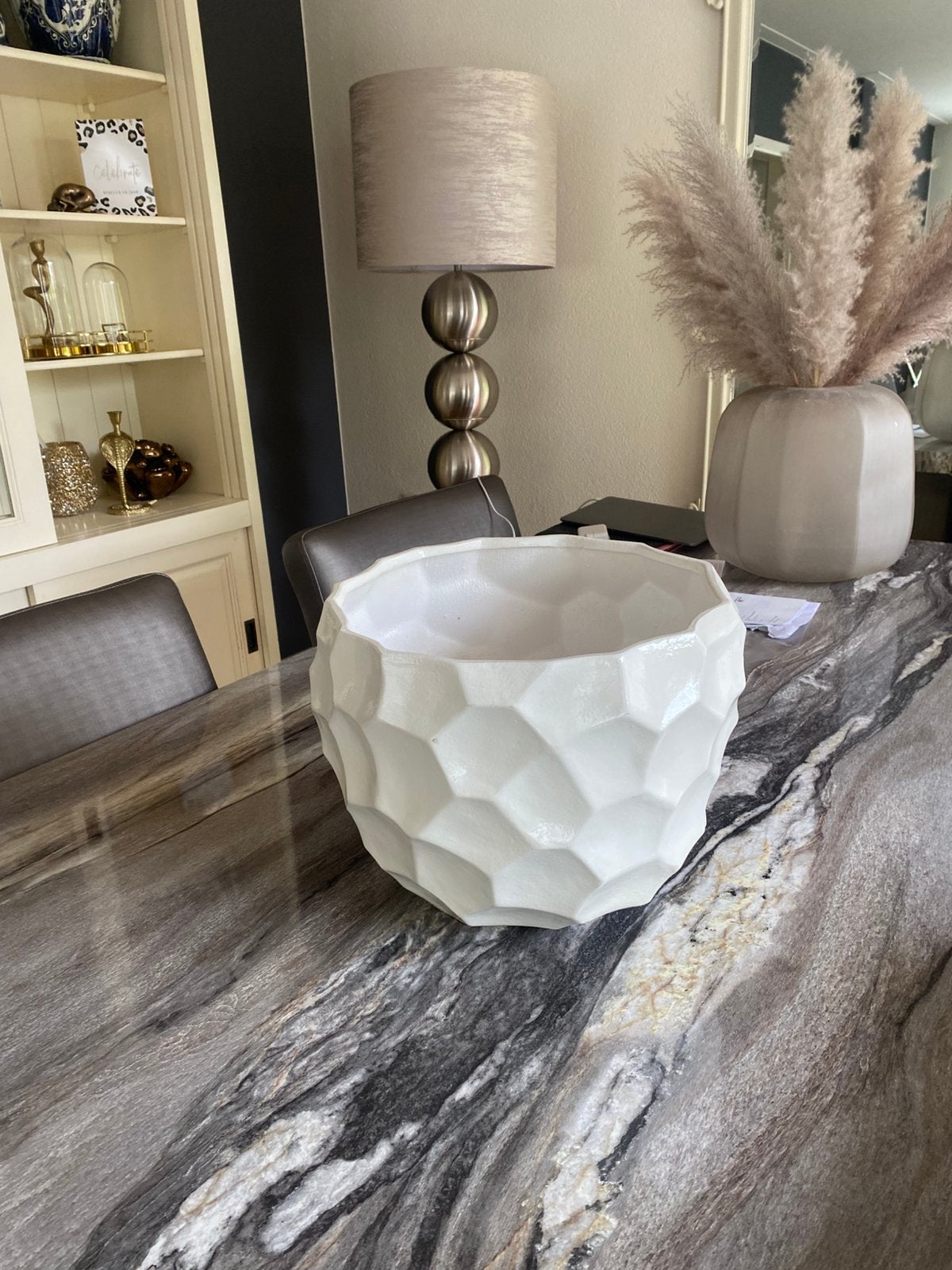 Grote offwhite bloempot Eric Kuster Richmond Japandi style, Ophalen, 40 cm of meer, Rond, Binnen