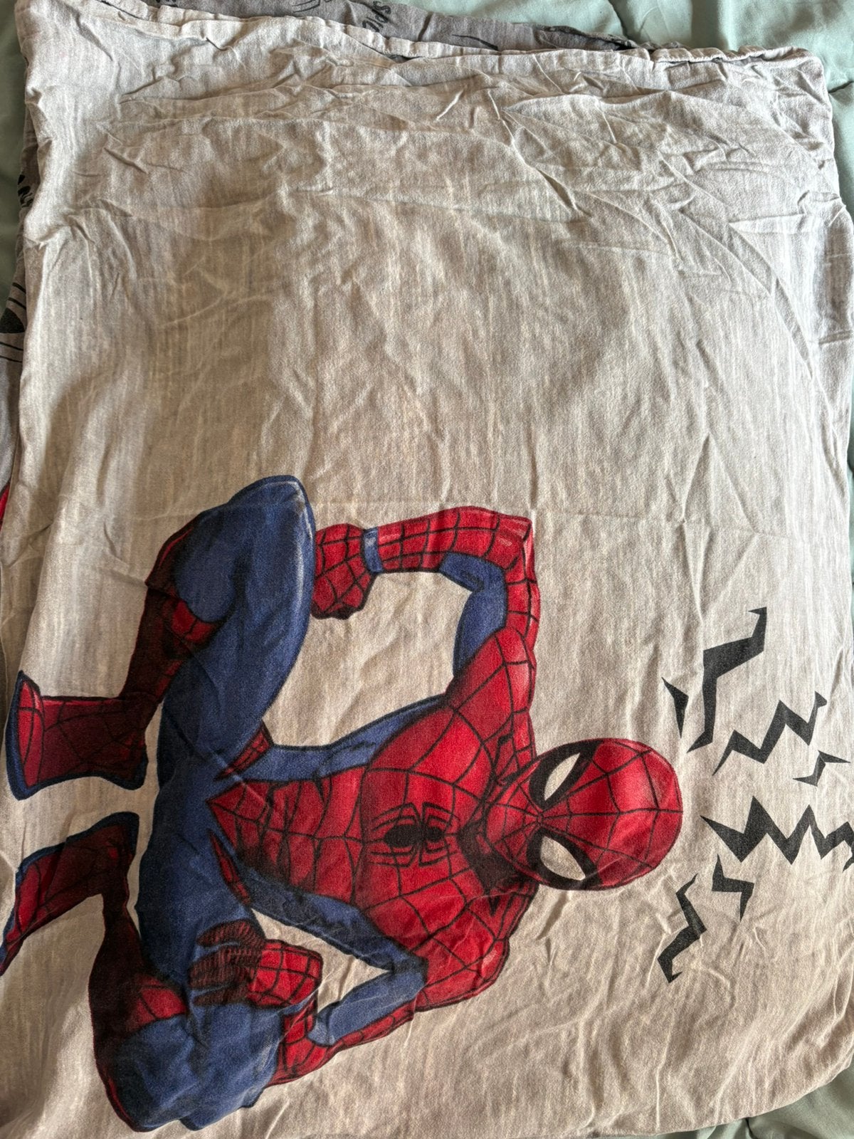 Spiderman dekbedovertrek + kussensloop, Meerkleurig, Ophalen of Verzenden, Zo goed als nieuw, Dubbelzijdig