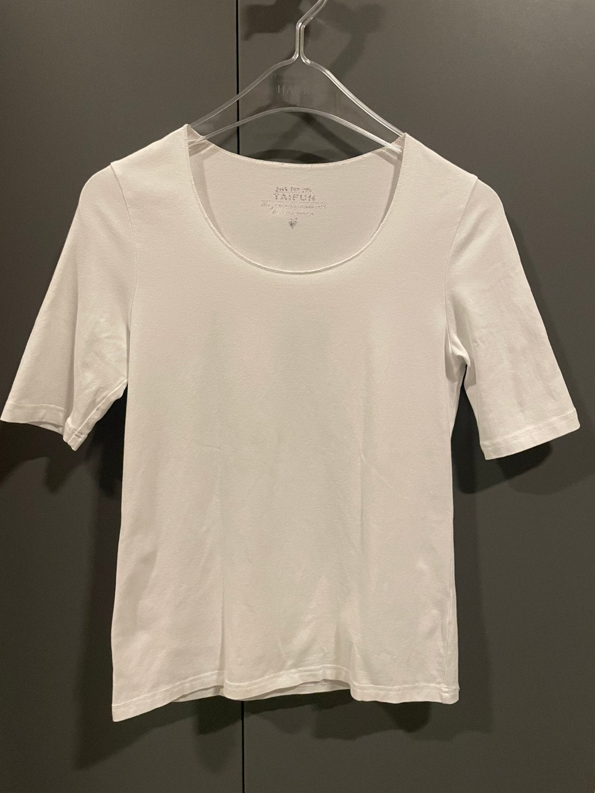 Taifun basic wit shirt, mt 36, Wit, Ophalen of Verzenden, Zo goed als nieuw, Korte mouw