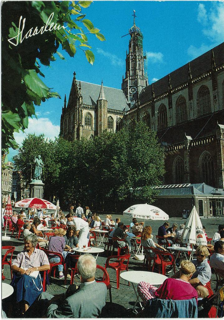 Haarlem – Grote Markt met Kerk. Gelopen Maastricht 1991., Ophalen of Verzenden, 1980 tot heden, Gelopen, Noord-Holland