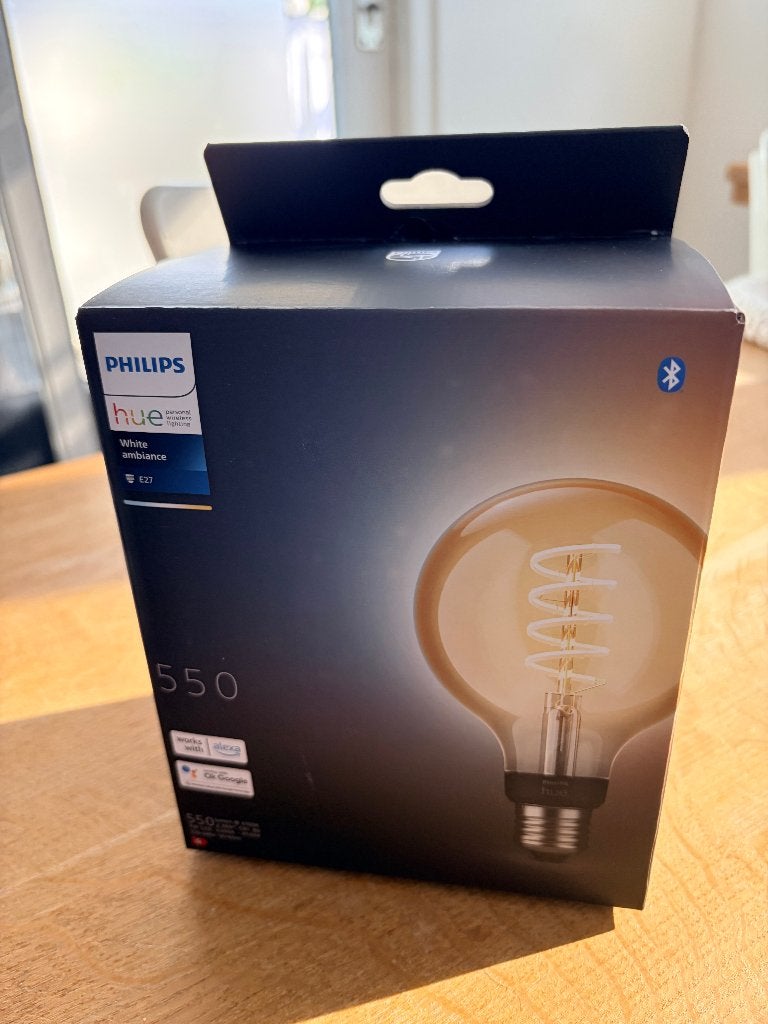 Philips Hue Filament White Ambiance Globe lamp, Huis en Inrichting, Ophalen, Philips Hue, Bedienbaar via app, Nieuw