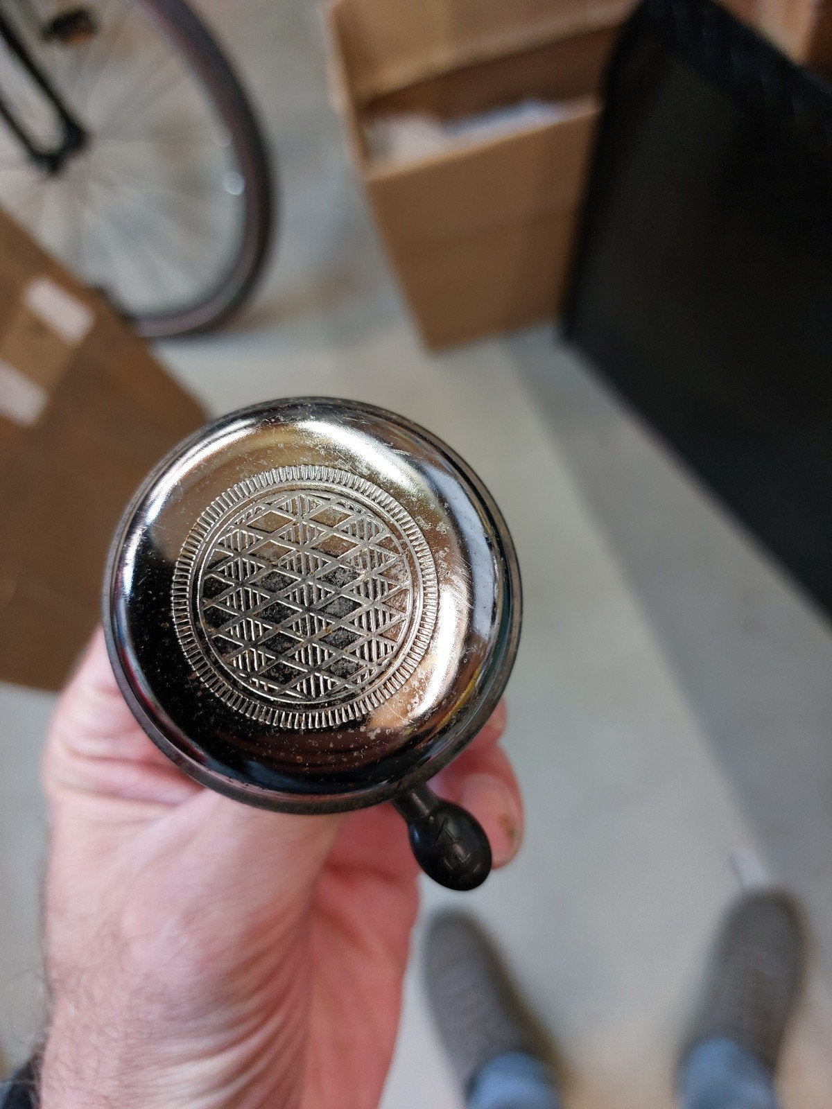 oude klassieke vintage fietsbel wiebertjes bel klimgel, Ophalen of Verzenden, Gebruikt