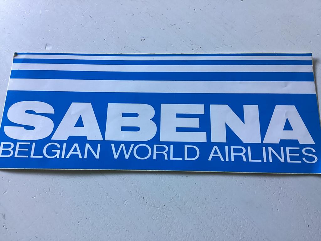 Sticker Sabena Belgian World Airlines, Verzamelen, Luchtvaart en Vliegtuigspotten, Verzenden, Zo goed als nieuw, Overige typen