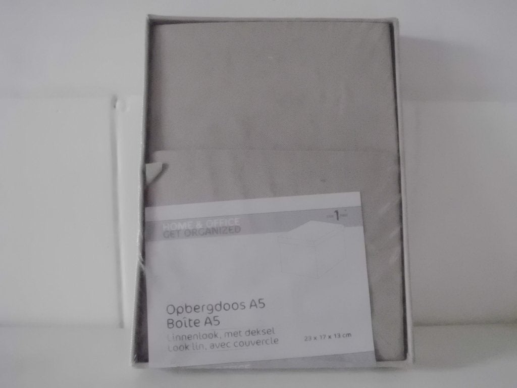1 nieuwe kwantum A5 uitvouwbare opbergdoos linnenlook grijs, Ophalen, Nieuw