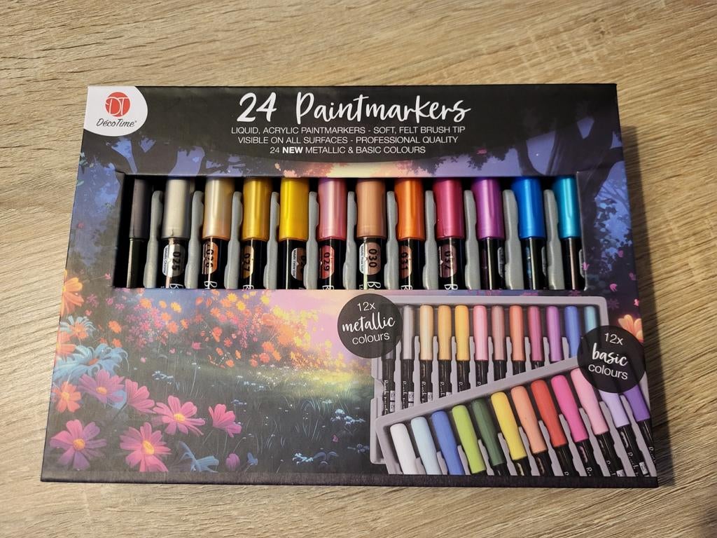 24 Decotime acryl markers, weinig gebruikt, Ophalen of Verzenden