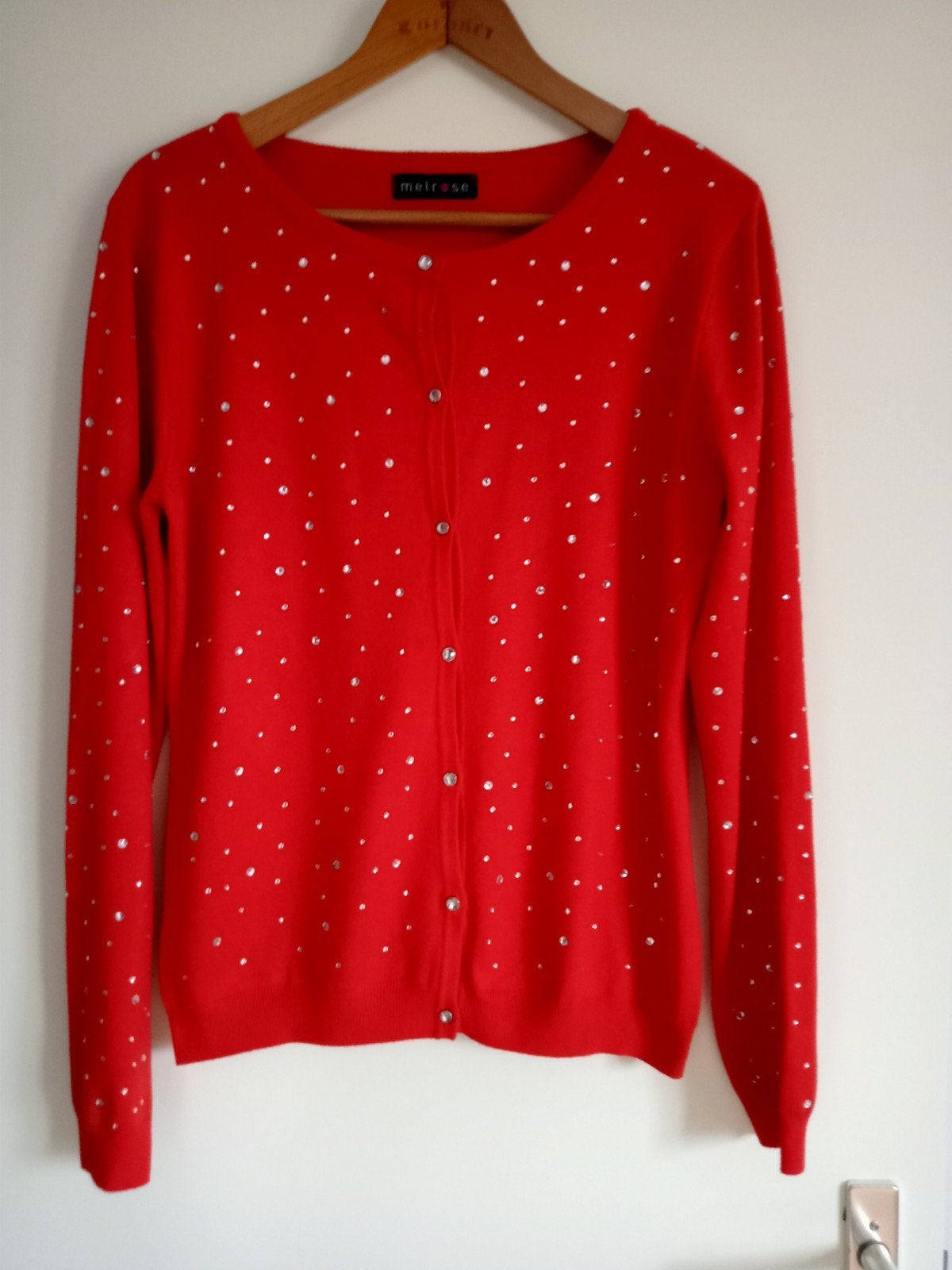 Melrose rood vest met strass steentjes Maat M/L, Kleding | Dames, Maat 42/44 (L), Ophalen of Verzenden, Rood, Melrose