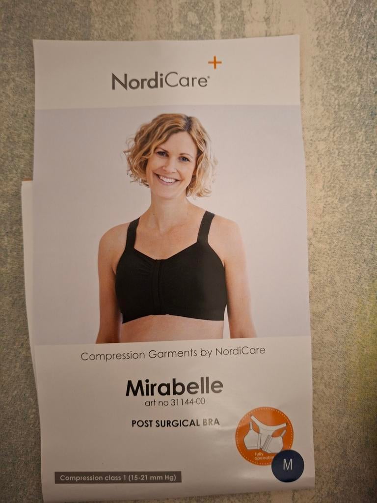 2 stuks - Mirabelle Post-operatieve BH - Maat M, NordiCare, Ophalen, Zwart, BH