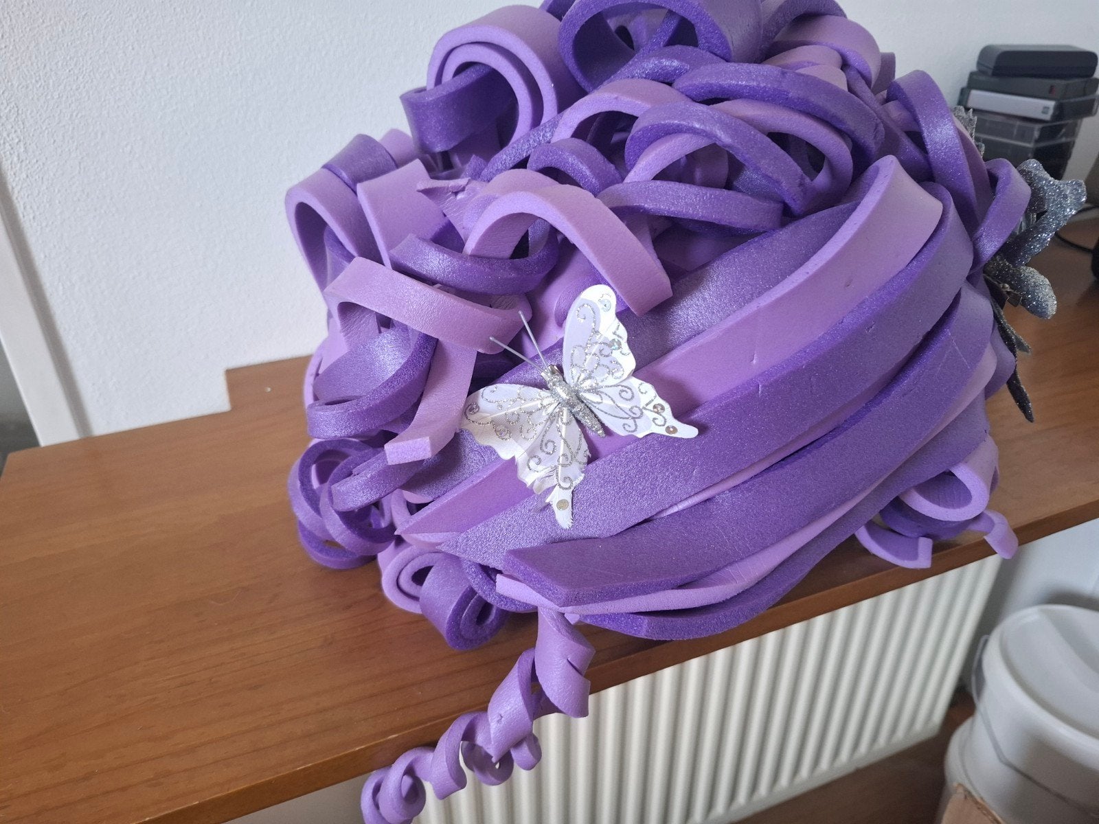 Lila Foampruik met Zilveren Vlinders, Ophalen of Verzenden, Gebruikt, Accessoires