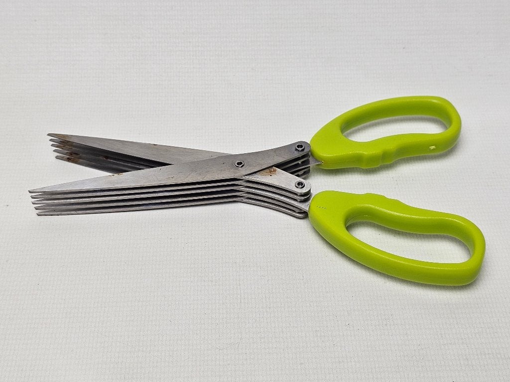 # Kruidenschaar stainless steel 19 cm, Ophalen of Verzenden, Gebruikt, Rvs of Chroom