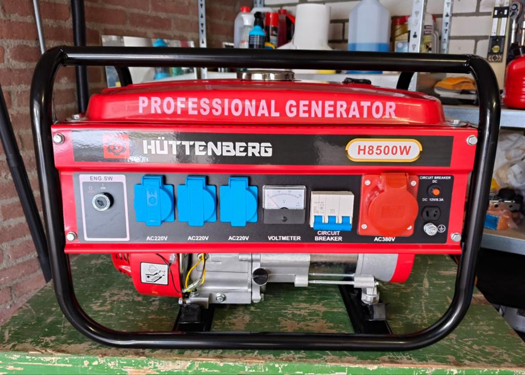 Hüttenberg H8500W Professionele Benzine Generator, Ophalen, Nieuw, 5 tot 10 kVA, Benzine