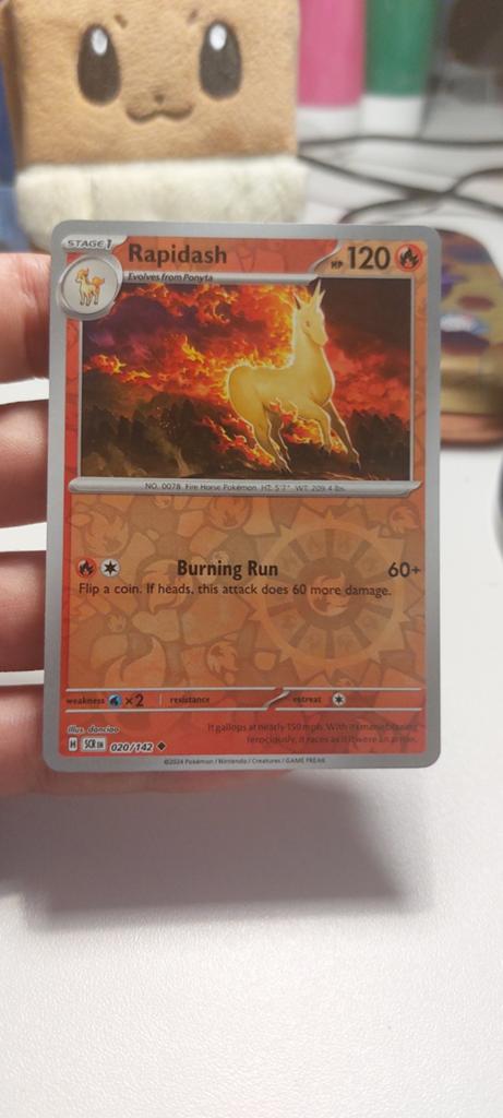 Rapidash Pokémon kaart - Reverse Holo 020/142, Ophalen of Verzenden, Zo goed als nieuw, Losse kaart, Foil