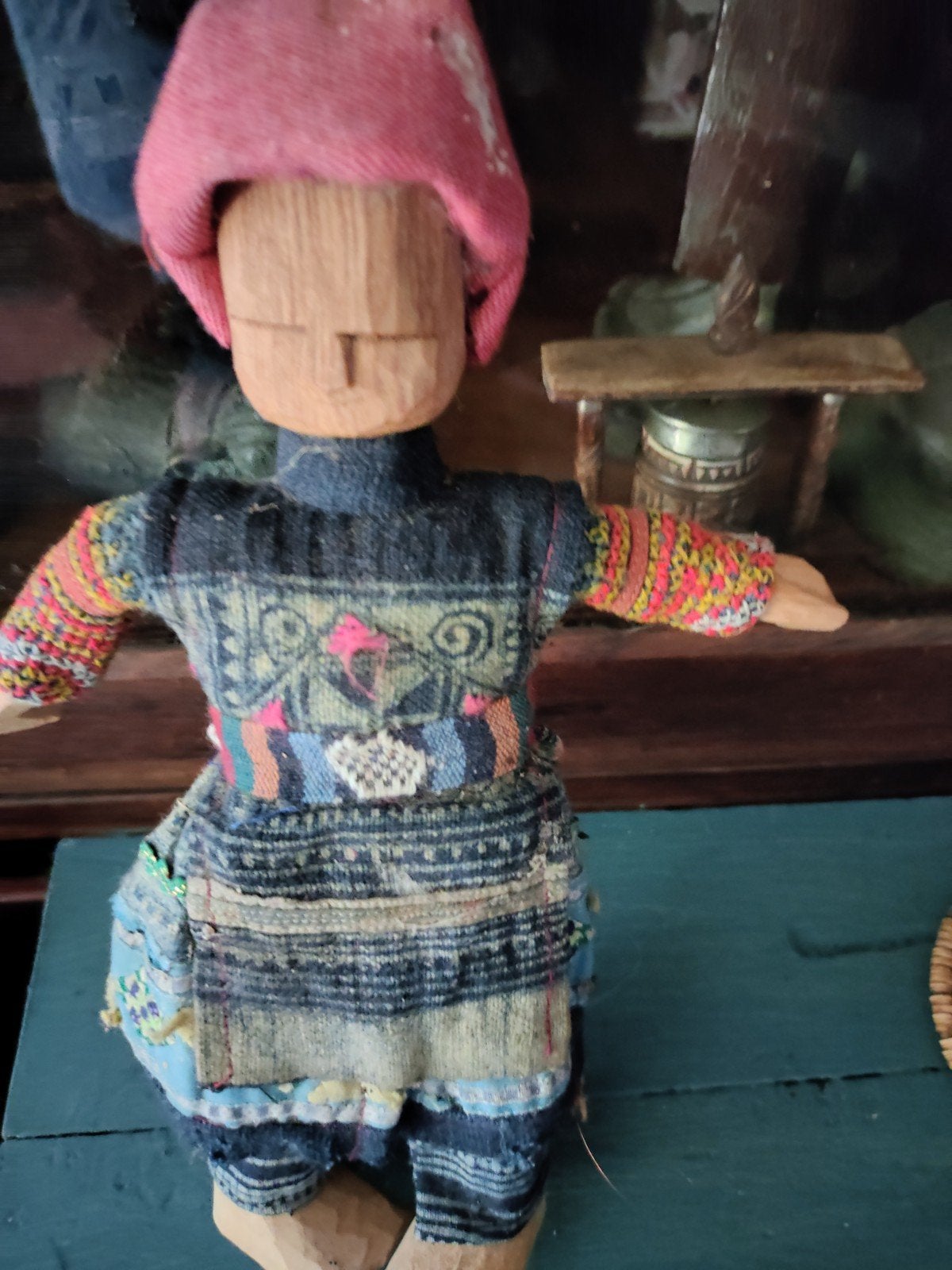 Vintage Cherokee, hout pop indianen, Verzamelen, Poppen, Ophalen of Verzenden, Gebruikt, Pop