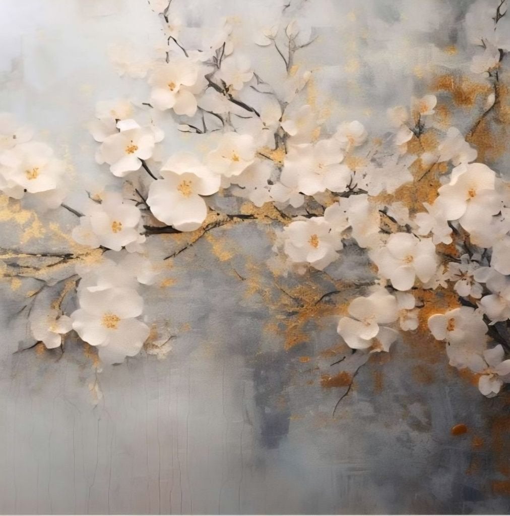 Golden blossem dream wisseldoek voor ArtFrame & Houten Frame, Ophalen, Schilderij, 120 cm, Meerkleurig
