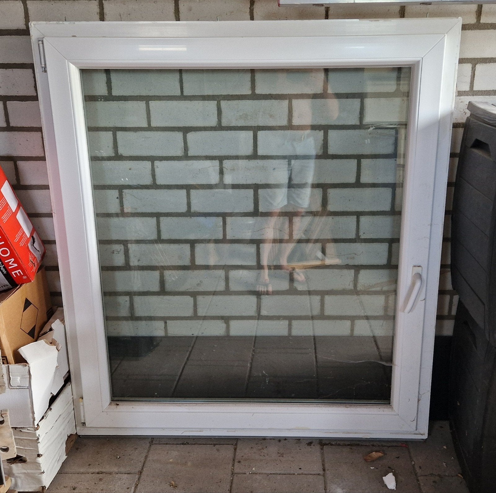 Gebruikt gevelraam met dubbelglas, 120x130 cm, Doe-het-zelf en Verbouw, Glas en Ramen, Ophalen, Gevelraam of Ruit, Gebruikt, 80 tot 120 cm