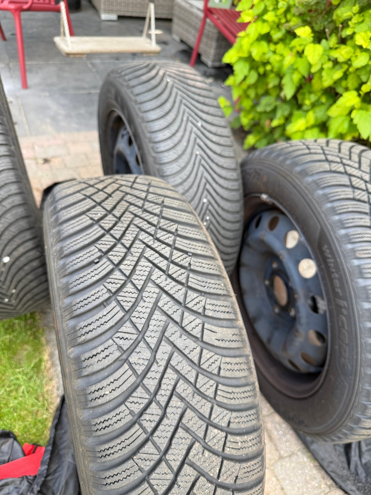 Winterbanden op velg 205/55/R16, Ophalen, 16 inch, Banden en Velgen, 205 mm