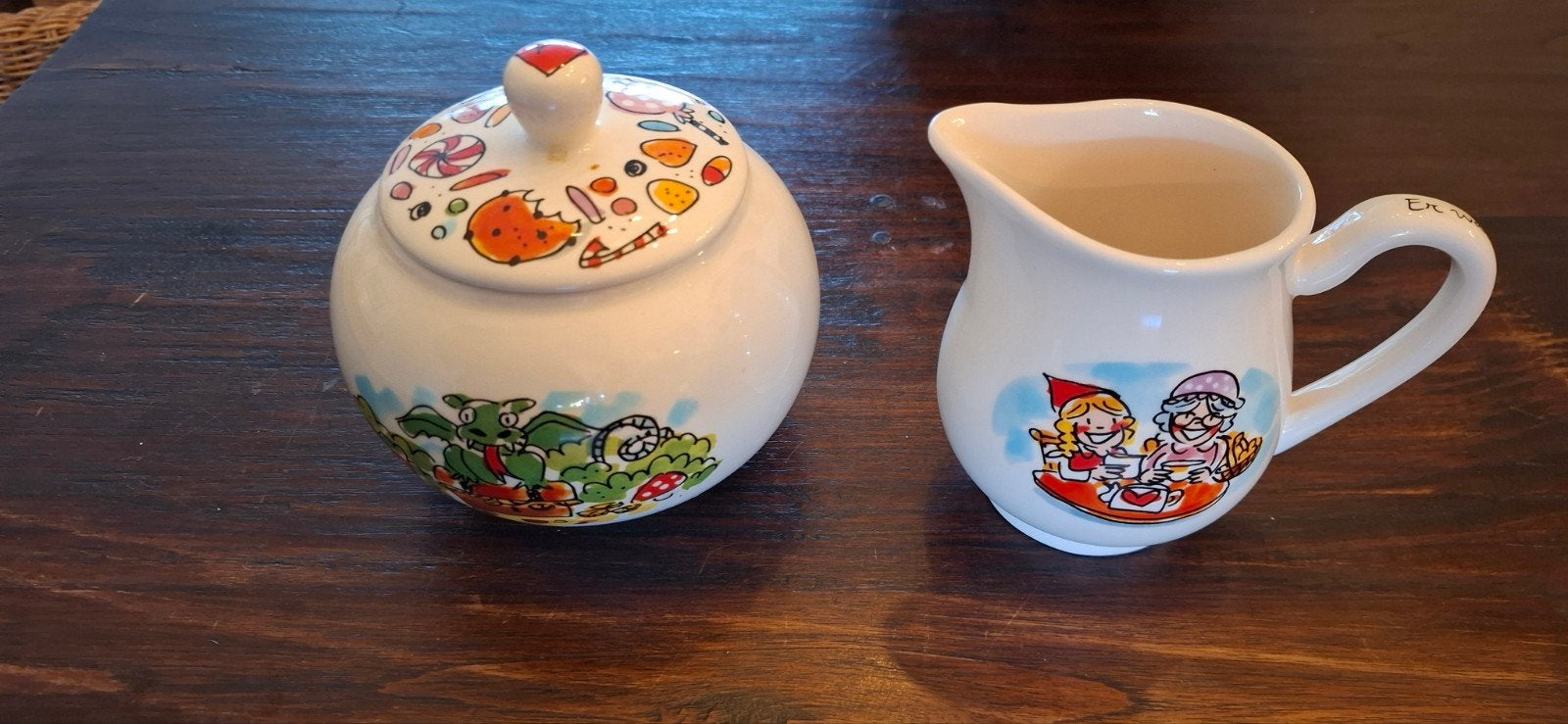 Efteling Blond Amsterdam Suikerpot en Melkkannetje, Keramiek, Overige typen, Nieuw, Ophalen of Verzenden