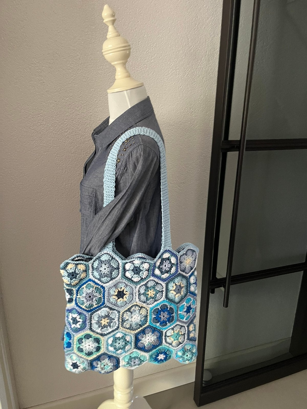 Delfts blauwe gehaakte tas, Ophalen of Verzenden, Nieuw, Blauw, Overige merken