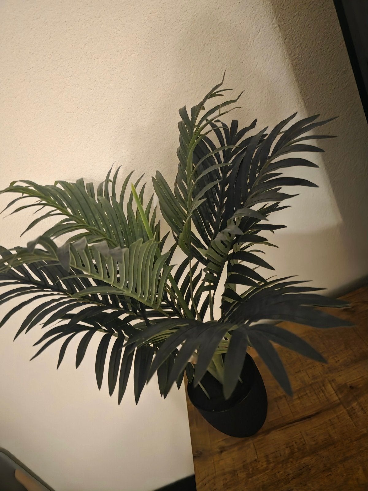 Kunst plant Palmboom kunstof tuin binnen buiten in pot, Groen, Kunstplant, 60 cm, Ophalen of Verzenden