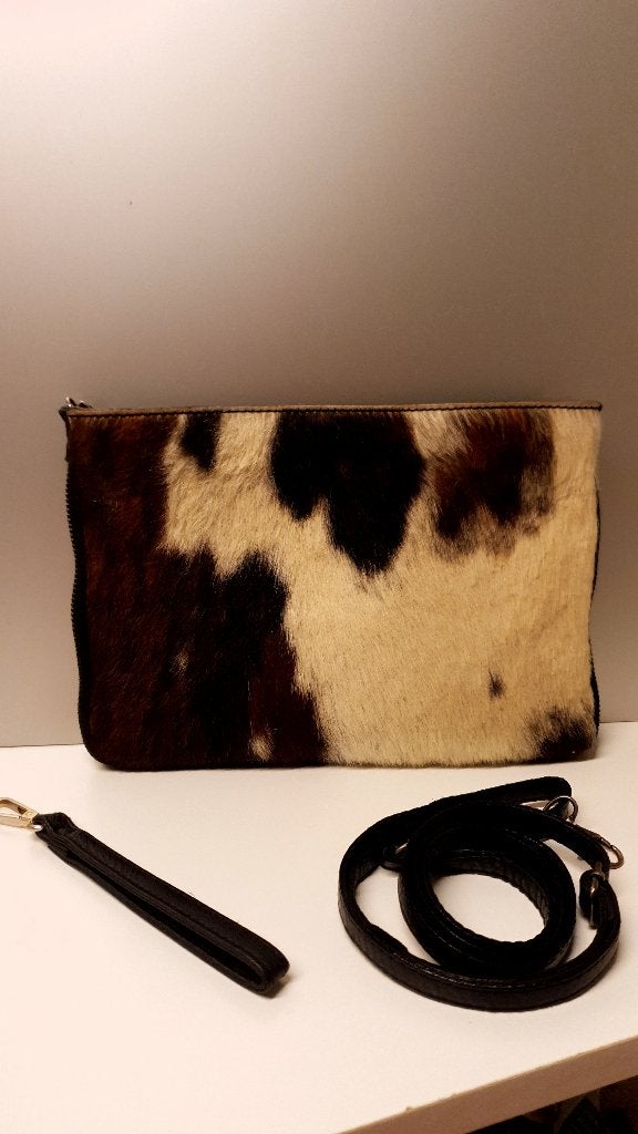 Vera Pelle leren clutch / schoudertas – Italië, Ophalen of Verzenden, Zwart, Leer