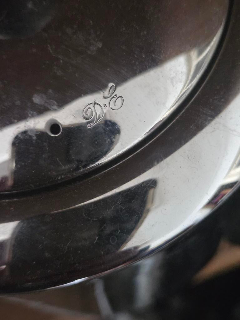 Metalen theepot met zwart handvat Douwe Egberts, Huis en Inrichting, Keuken | Keukenbenodigdheden, Ophalen of Verzenden, Gebruikt