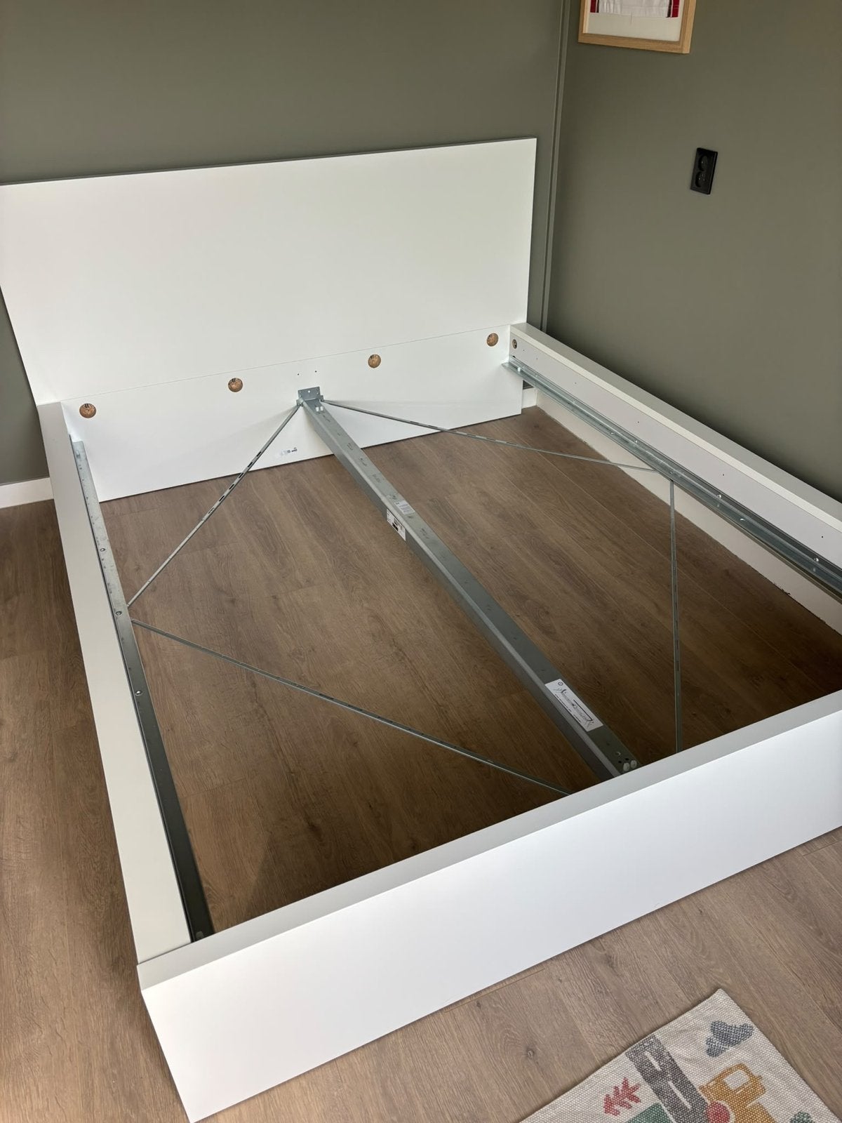 IKEA Malm bed 160x200 cm met lattenbodems, Ophalen, Wit, Tweepersoons, Zo goed als nieuw