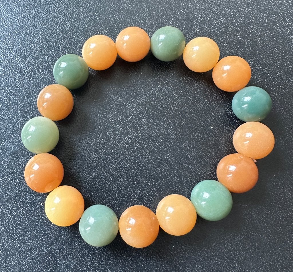 Stenen kralen armband met stretchband, Ophalen of Verzenden, Nieuw, Overige kleuren, Overige materialen