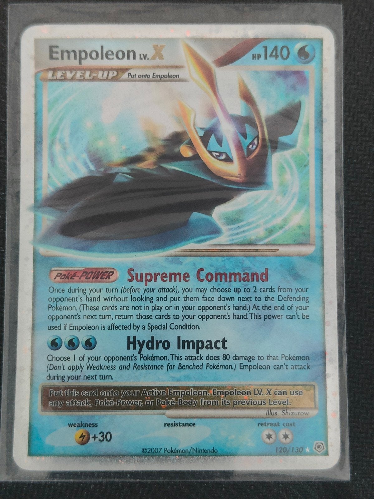 DP 120/130 Empoleon LV.X Pokémon kaart - EX staat, Ophalen of Verzenden, Zo goed als nieuw, Losse kaart, Foil