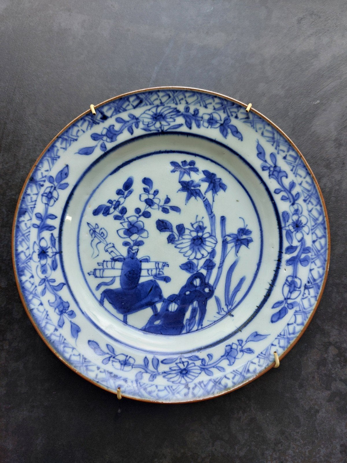 Antiek Chinees Blauw-Wit Porseleinen Bord, Ophalen of Verzenden