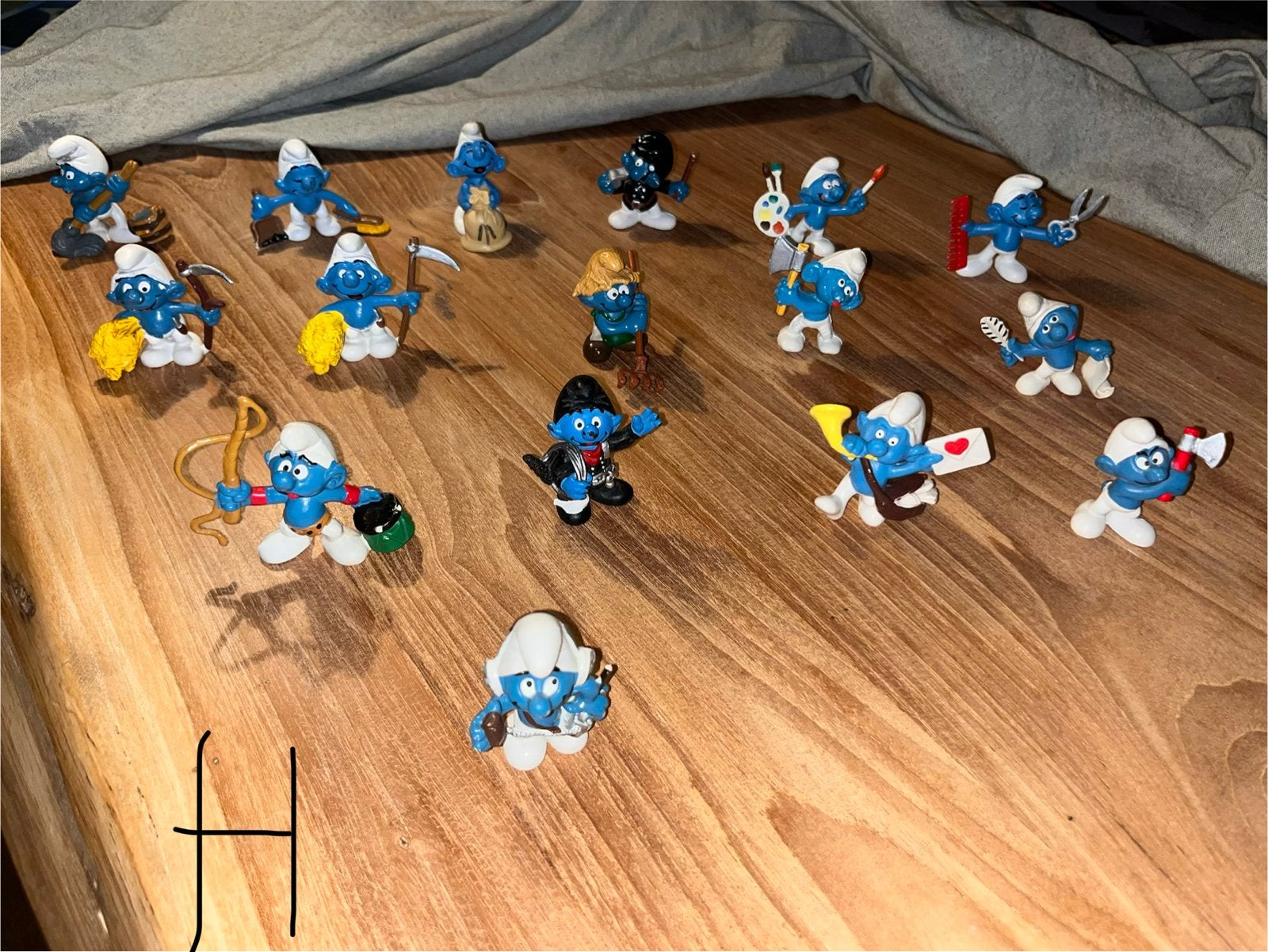 Set H- 16 Smurfen Diverse beroepen, Ophalen of Verzenden, Gebruikt, Verschillende Smurfen, Poppetje, Figuurtje of Knuffel