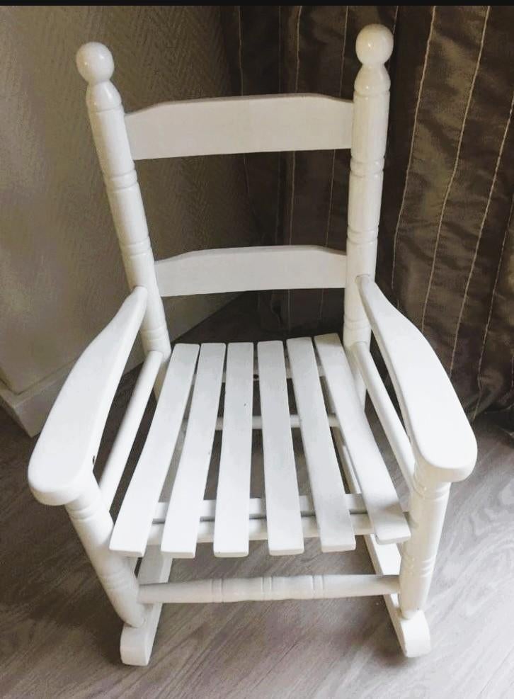 Wit houten peuter / kleuter stoeltje / schommelstoeltje, Ophalen, Gebruikt, Stoel(en)