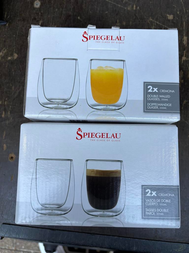 Spiegelau Cremona Dubbelwandige Glazen 200ml (4 stuks), Nieuw, Ophalen of Verzenden, Overige merken, Glas
