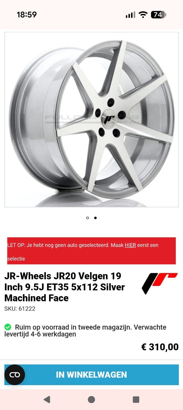 JR Wheels JR20 19 inch – NIEUW in doos. 5x114,3, Ophalen, Nieuw