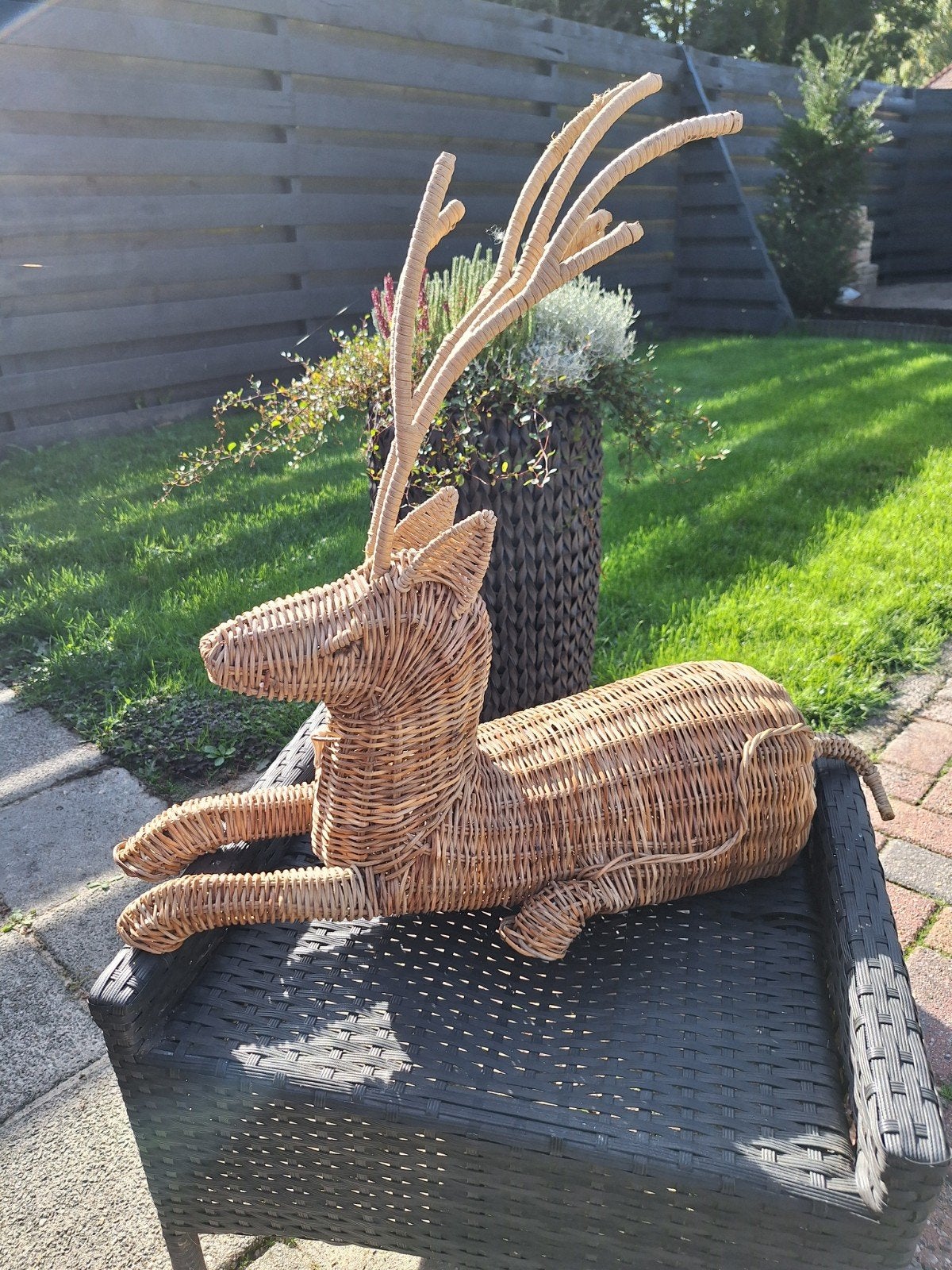 Rivièra Maison rustic rattan deer, Ophalen of Verzenden, Zo goed als nieuw