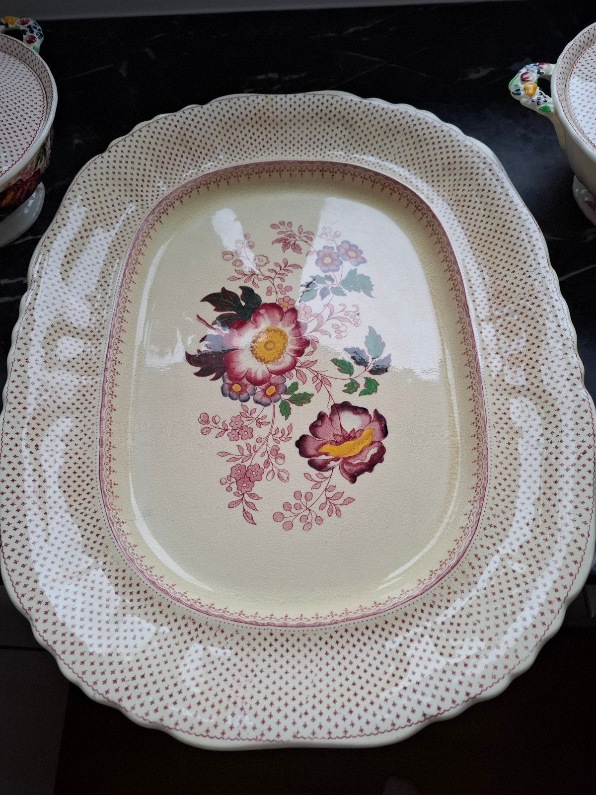Prachtige antieke schaal XXL Mason's Paynsley Red, Ophalen of Verzenden