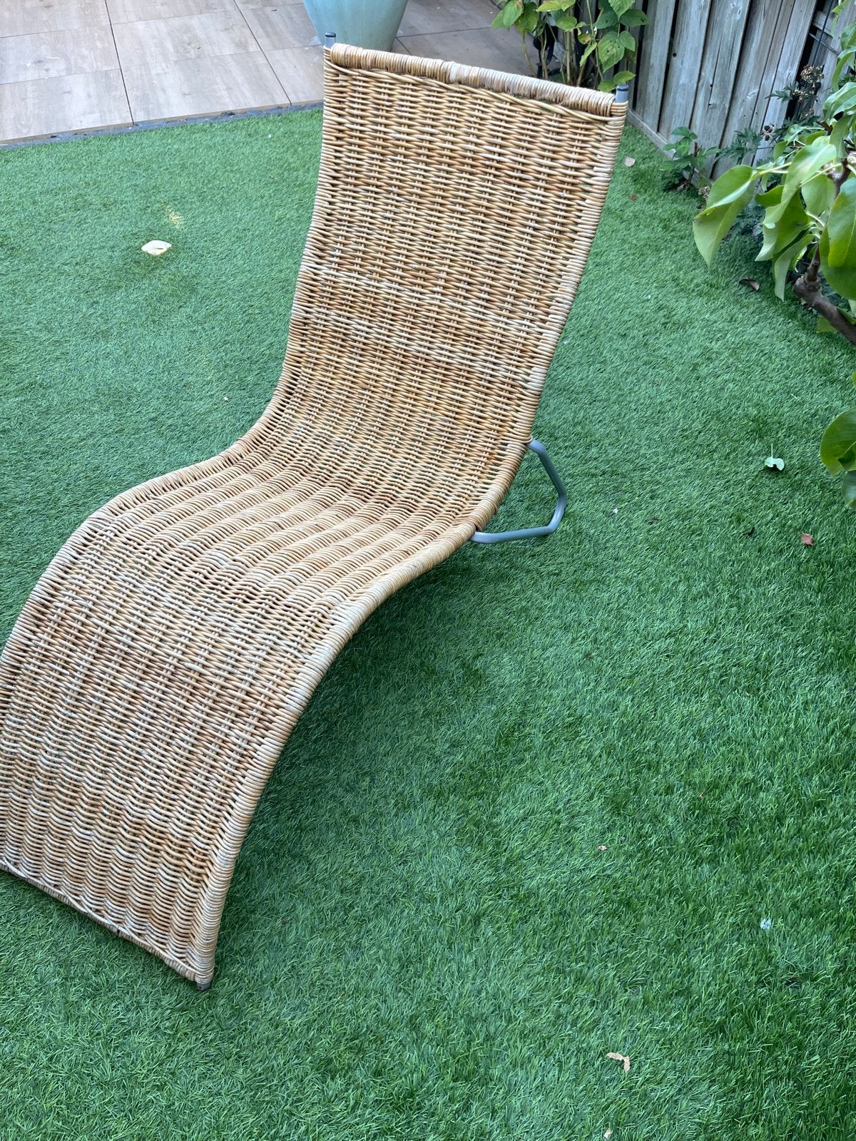 Rotan  ibiza karlsund vintage sauna stoel & ligstoel l, Tuin en Terras, Ophalen, Gebruikt, Rotan