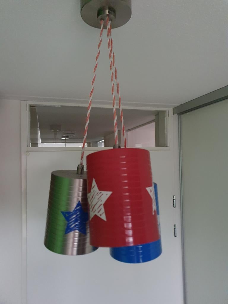 Lief! Blikken hanglamp, Ophalen of Verzenden, Gebruikt, Metaal, Minder dan 50 cm