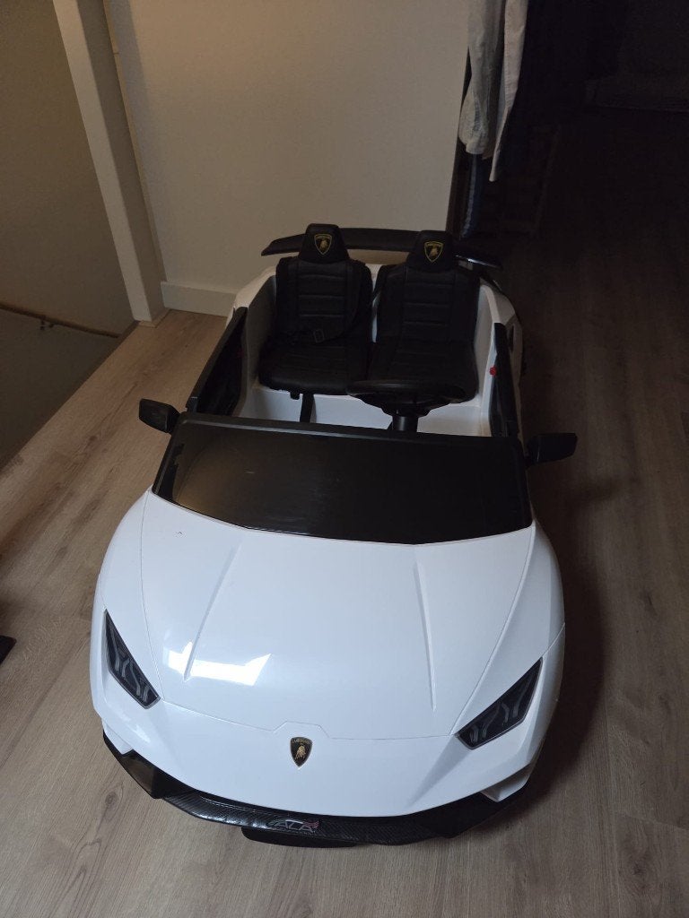 Elektrische Kinderauto - Lamborghini Huracan 24V 4X4 wit, Zo goed als nieuw