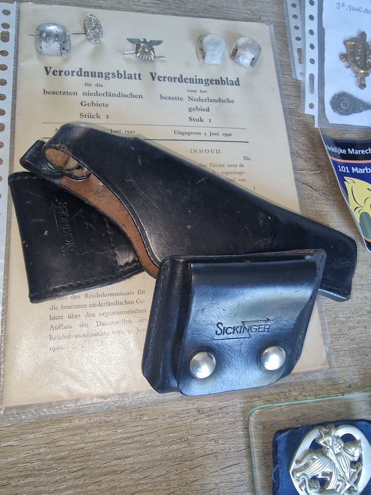 Vintage Sickinger Leren Holster en Magazijntasje, Verzamelen, Ophalen of Verzenden, Overige soorten, Overige gebieden, Overige typen